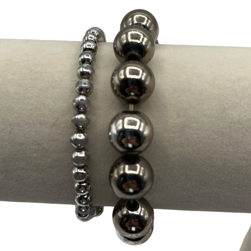 Silver Tone Necklace & Bracelet Set M11 - Picture 5 of 6
